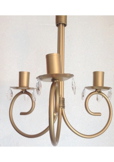 Lustre quarto bebê dourado  3 lampadas 